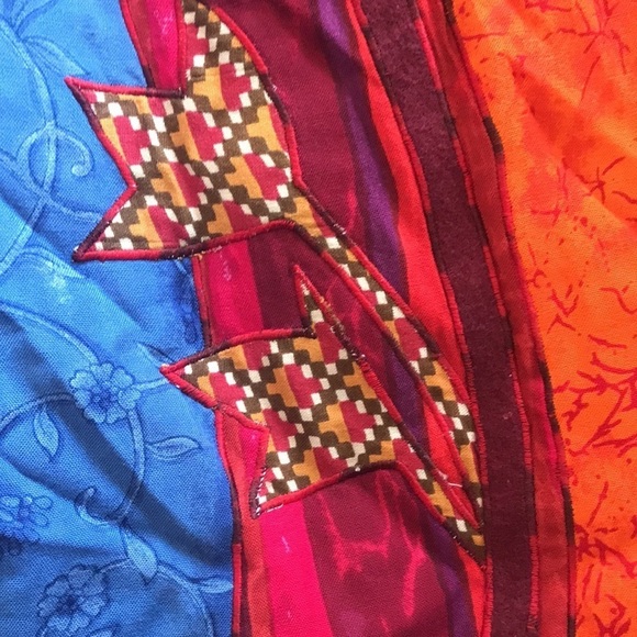 VTG 80’s Sandy Starkman bohi patchwork blazer. Shoulder pads. Colorful, floral S - Picture 6 of 7